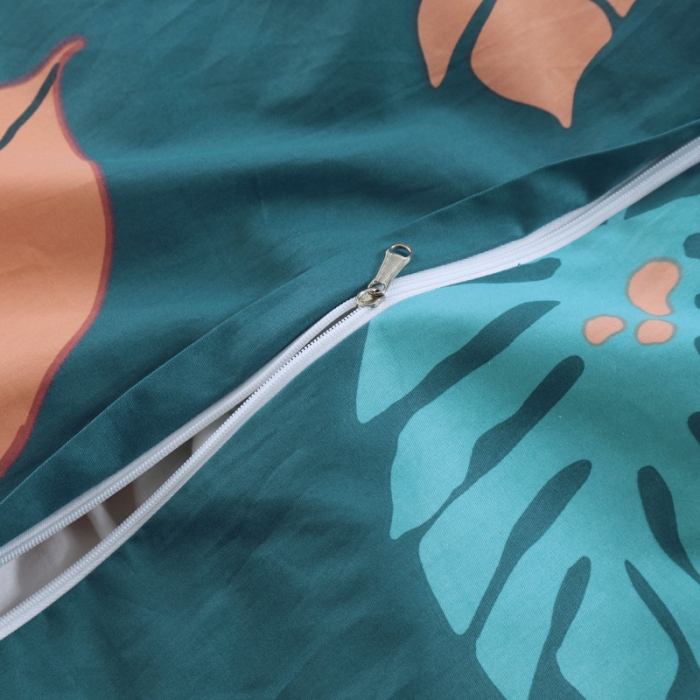 91家纺网 家纺一手货源 找家纺 OL全棉13372床盖夹棉四件套活性印染居家套件一见钟情-兰