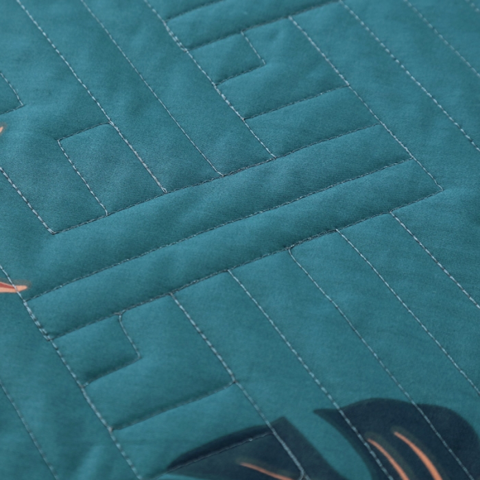 91家纺网 家纺一手货源 找家纺 OL全棉13372床盖夹棉四件套活性印染居家套件一见钟情-兰