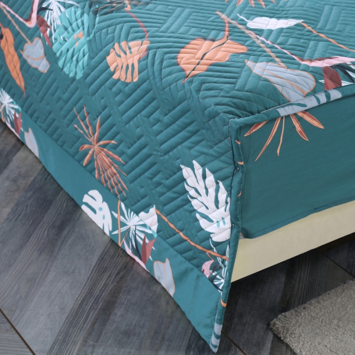 91家纺网 家纺一手货源 找家纺 OL全棉13372床盖夹棉四件套活性印染居家套件一见钟情-兰