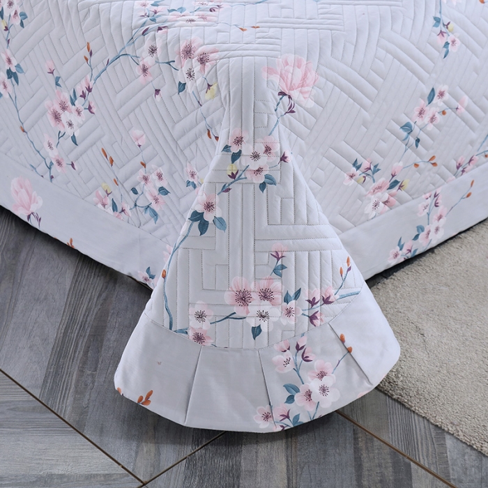 91家纺网 家纺一手货源 找家纺 OL新款13372全棉床盖夹棉四件套活性印染居家套件千山暮雪