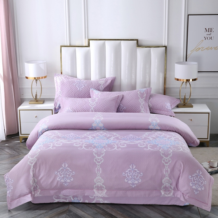 91家纺网 家纺一手货源 找家纺 OL新款13372全棉床盖夹棉四件套活性印染居家套件欧式风情