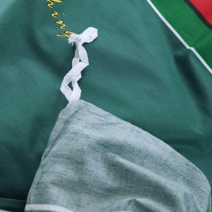 91家纺网 家纺一手货源 找家纺 OL新款13372全棉床盖夹棉四件套活性印染居家套件你好-绿