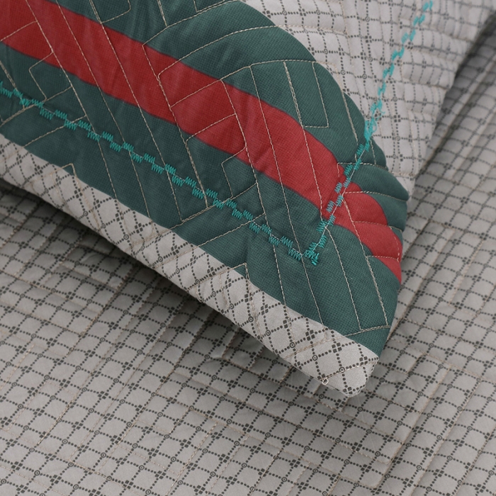 91家纺网 家纺一手货源 找家纺 OL新款13372全棉床盖夹棉四件套活性印染居家套件 古