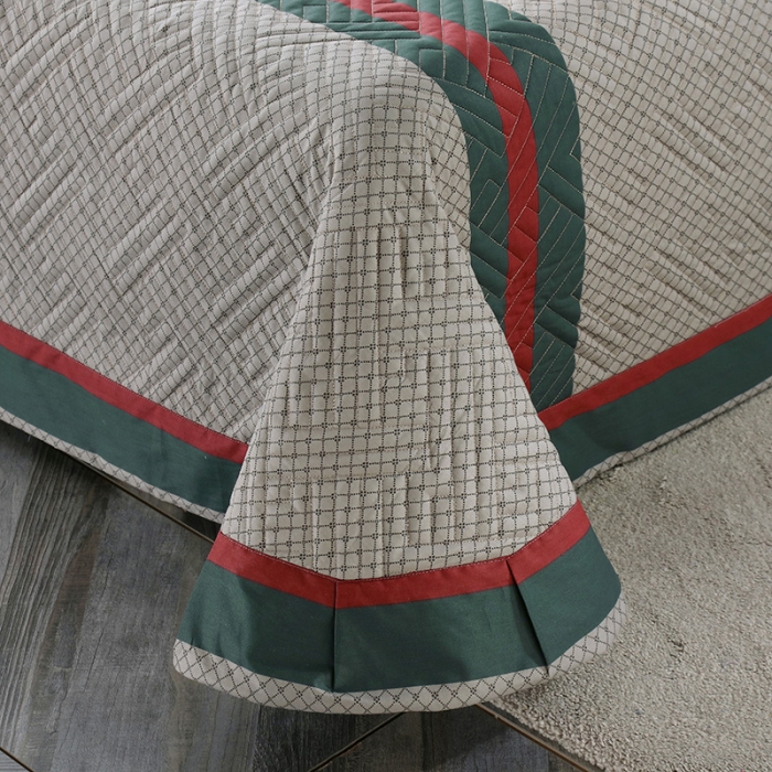 91家纺网 家纺一手货源 找家纺 OL新款13372全棉床盖夹棉四件套活性印染居家套件 古