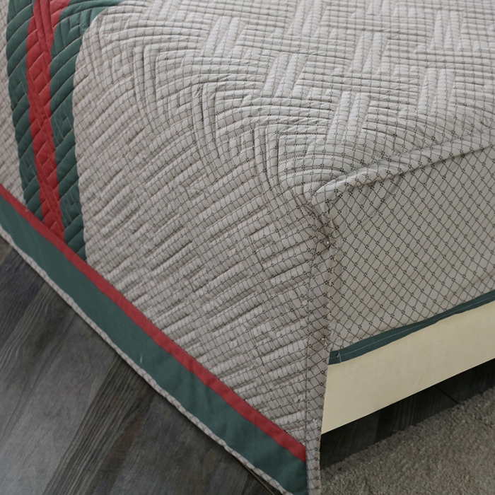 91家纺网 家纺一手货源 找家纺 OL新款13372全棉床盖夹棉四件套活性印染居家套件 古