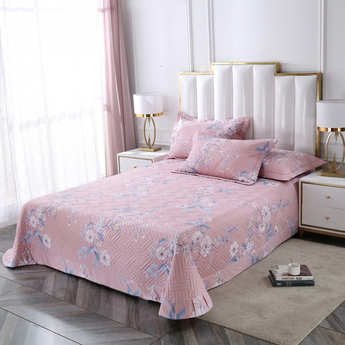 91家纺网 家纺一手货源 找家纺 OL新款13372全棉床盖夹棉四件套活性印染居家套件春晓-梦