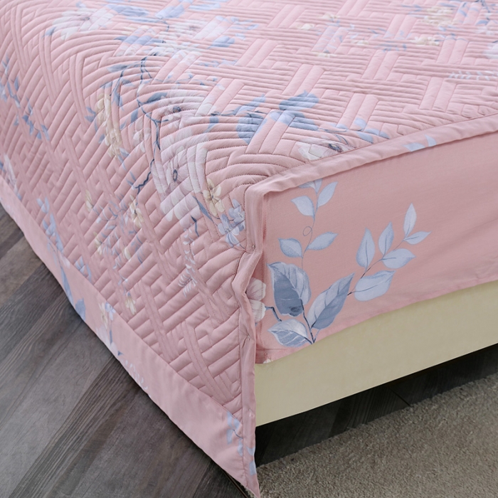 91家纺网 家纺一手货源 找家纺 OL新款13372全棉床盖夹棉四件套活性印染居家套件春晓-梦