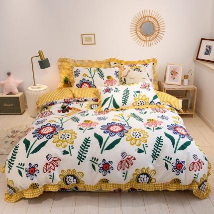 91家纺网 家纺一手货源 找家纺 （总）芯贝儿 2020新款全m小清新韩版四件套