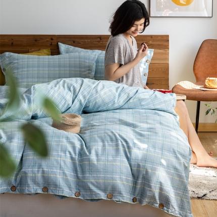 北纬27度 2020新款英伦复古风全棉色织椰子扣四件套憧憬