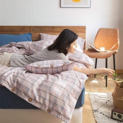 北纬27度 2020新款英伦复古风全棉色织椰子扣四件套海曼