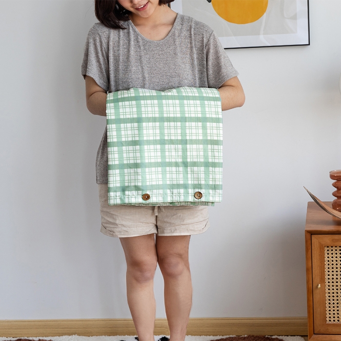 91家纺网 家纺一手货源 找家纺 北纬27度 2020新款英伦复古风全棉色织椰子扣四件套幻听