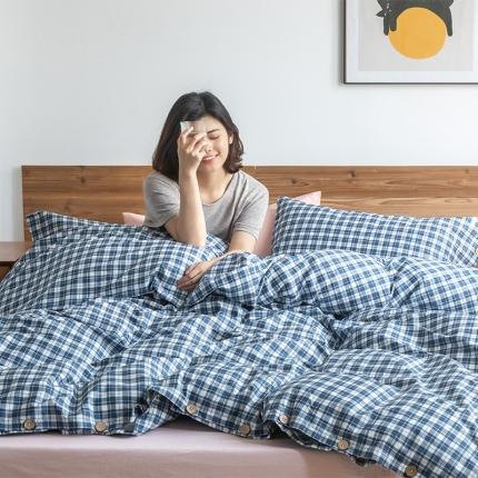 北纬27度 2020新款英伦复古风全棉色织椰子扣四件套塞林