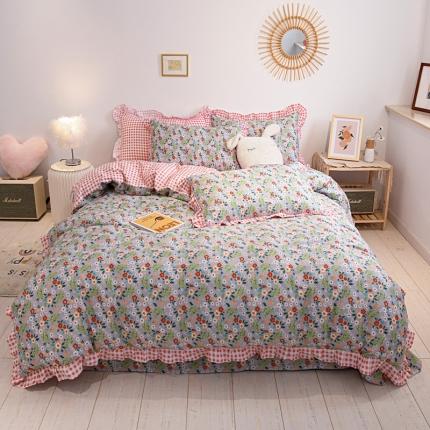 91家纺网 家纺一手货源 找家纺 芯贝儿 2020新款全m小清新韩版四件套花间蜜语