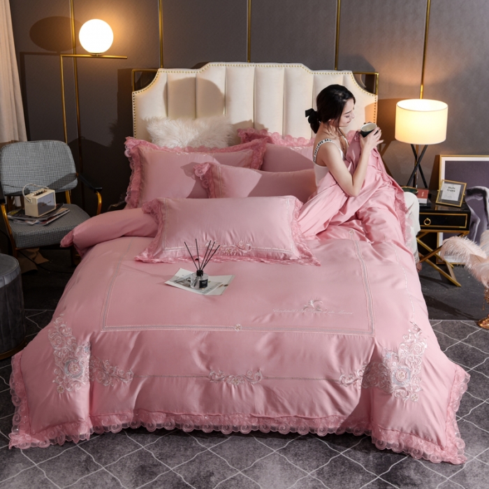 91家纺网 家纺一手货源 找家纺 唐人居 2025新款50支长绒棉四件套 米兰仲夏-薰衣草紫