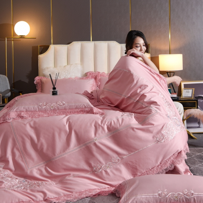 91家纺网 家纺一手货源 找家纺 唐人居 2025新款50支长绒棉四件套 米兰仲夏-薰衣草紫