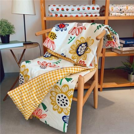 91家纺网 家纺一手货源 找家纺 眠屿 2020新款全棉印花夏被 向日葵的梦