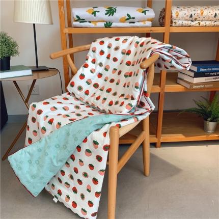 91家纺网 家纺一手货源 找家纺 眠屿 2020新款全棉印花夏被 芝芝莓莓-白