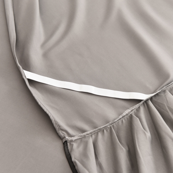 91家纺网 家纺一手货源 找家纺 金米诺 2020新款单层蕾丝床裙 灰色