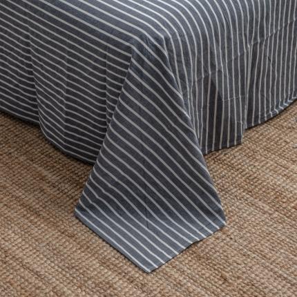 91家纺网 家纺一手货源 找家纺 佳梦达 2020新款全色织全棉水洗双拼单床单 白灰条