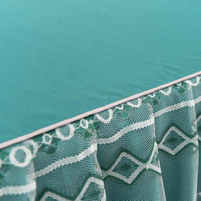 91家纺网 家纺一手货源 找家纺 金米诺 2020新款单层蕾丝床裙 墨绿