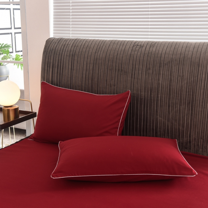 91家纺网 家纺一手货源 找家纺 金米诺 2020新款单层蕾丝床裙 深红