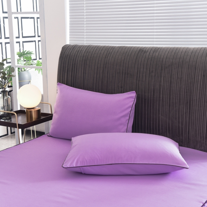 91家纺网 家纺一手货源 找家纺 金米诺 2020新款单层蕾丝床裙 紫色