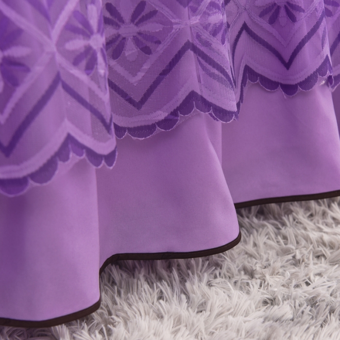 91家纺网 家纺一手货源 找家纺 金米诺 2020新款单层蕾丝床裙 紫色