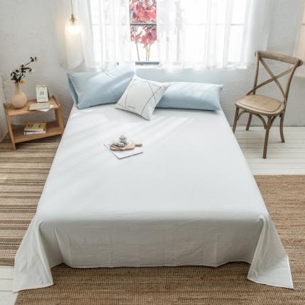 91家纺网 家纺一手货源 找家纺 佳梦达 2020新款全色织全棉水洗双拼单床单 天蓝白