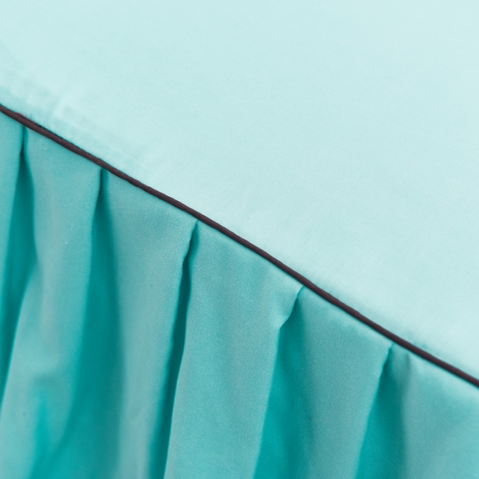 91家纺网 家纺一手货源 找家纺 金米诺 2020新款双层绣花床裙 淡雅青