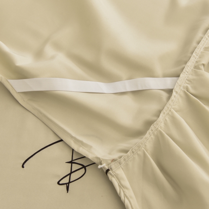 91家纺网 家纺一手货源 找家纺 金米诺 2020新款双层绣花床裙 黄色