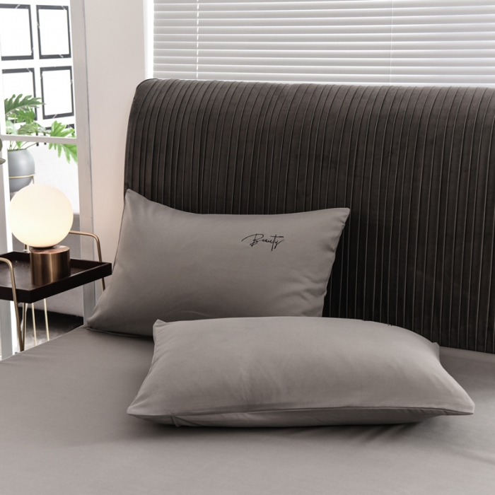 91家纺网 家纺一手货源 找家纺 金米诺 2020新款双层绣花床裙 灰色