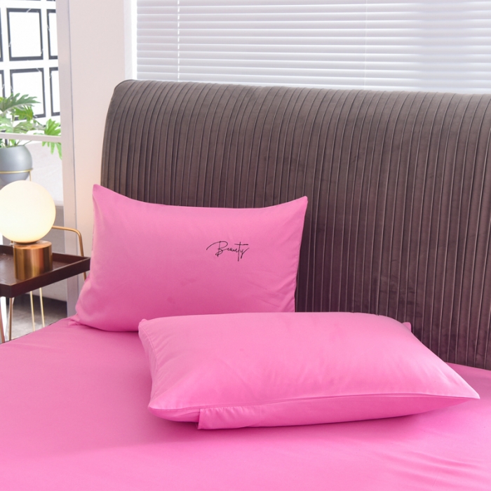 91家纺网 家纺一手货源 找家纺 金米诺 2020新款双层绣花床裙 亮粉