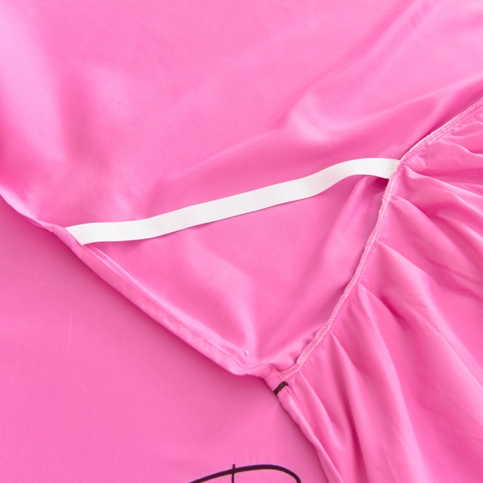 91家纺网 家纺一手货源 找家纺 金米诺 2020新款双层绣花床裙 亮粉