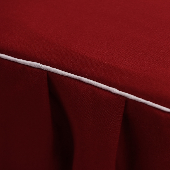 91家纺网 家纺一手货源 找家纺 金米诺 2020新款双层绣花床裙 深红