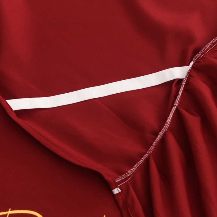 91家纺网 家纺一手货源 找家纺 金米诺 2020新款双层绣花床裙 深红