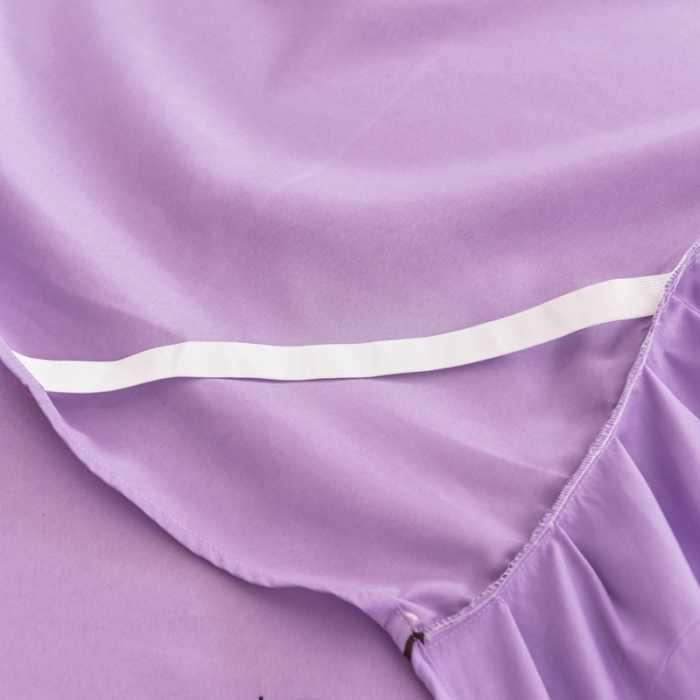 91家纺网 家纺一手货源 找家纺 金米诺 2020新款双层绣花床裙 紫色