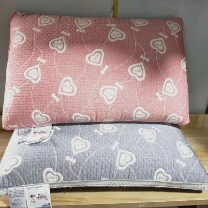 （总）剑桥枕业 全棉针织爱心热熔枕芯立体单人枕头中高枕