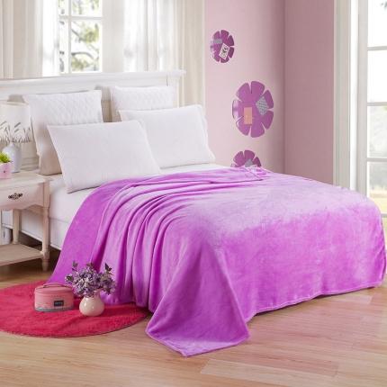 素素 素色活性印染珊瑚绒毛毯超柔四季毯 夏凉盖毯礼品毯 浅紫