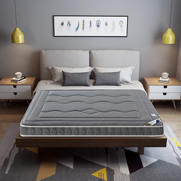 91家纺网 家纺一手货源 找家纺 时奥家纺 2020新款乳胶记忆海绵床垫竹炭纤维款 竹炭灰