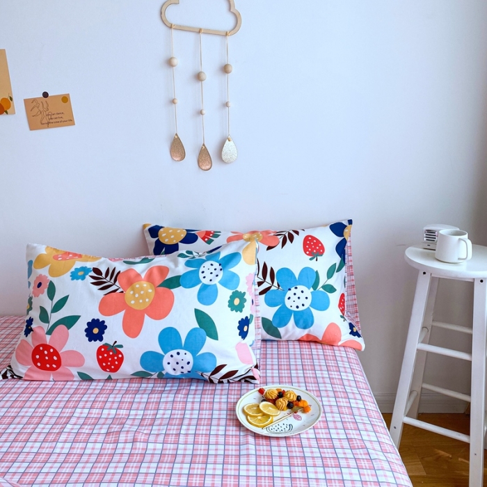 91家纺网 家纺一手货源 找家纺 星期八 2020新款全棉13070亲子四件套系列 花儿朵朵