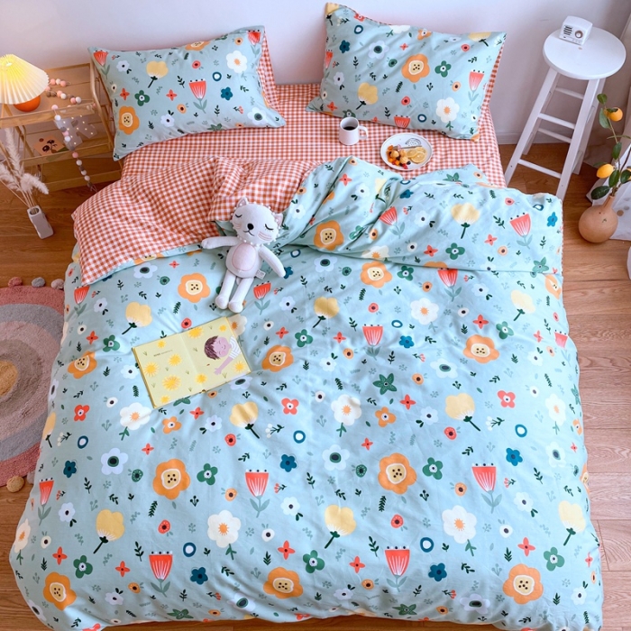 91家纺网 家纺一手货源 找家纺 星期八 2020新款全棉13070亲子四件套系列 茉彩