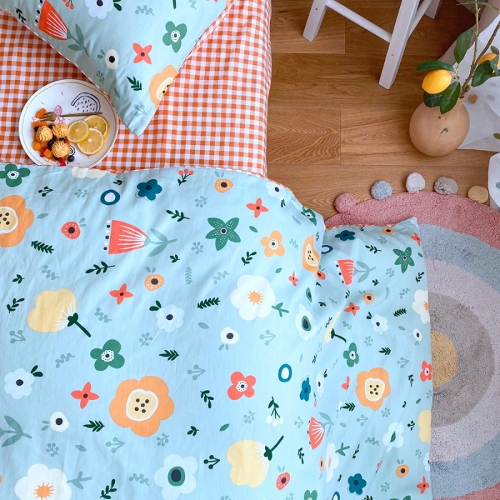 91家纺网 家纺一手货源 找家纺 星期八 2020新款全棉13070亲子四件套系列 茉彩