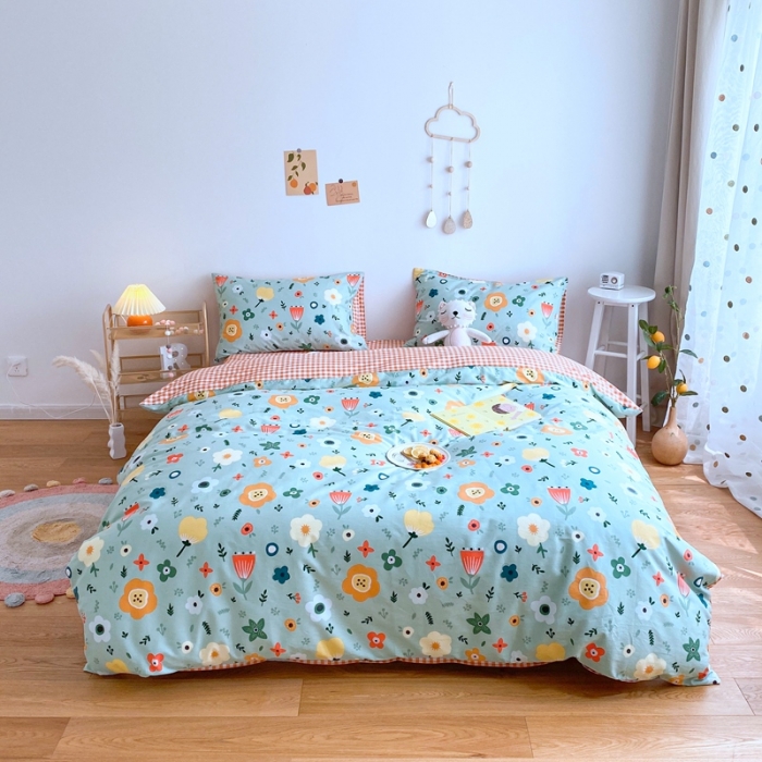 91家纺网 家纺一手货源 找家纺 星期八 2020新款全棉13070亲子四件套系列 茉彩