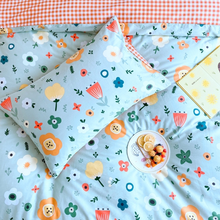 91家纺网 家纺一手货源 找家纺 星期八 2020新款全棉13070亲子四件套系列 茉彩