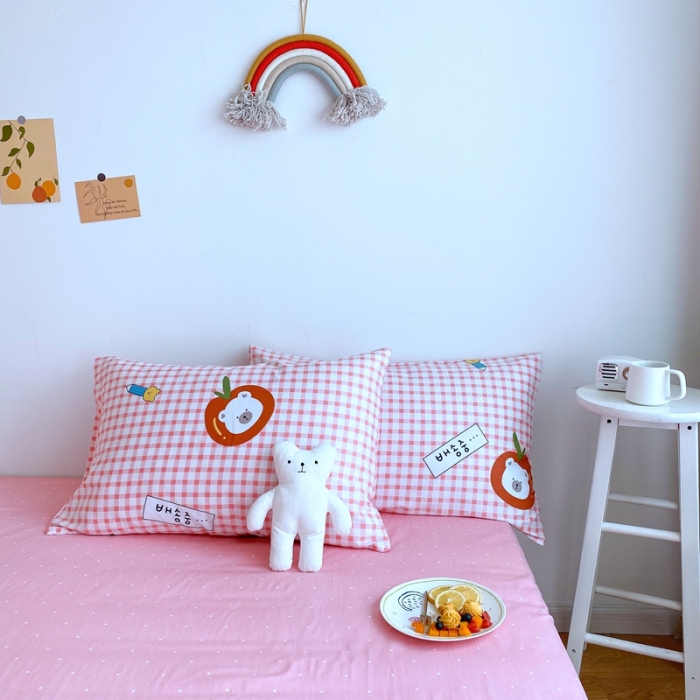 91家纺网 家纺一手货源 找家纺 星期八 2020新款全棉13070亲子四件套系列 苹果熊