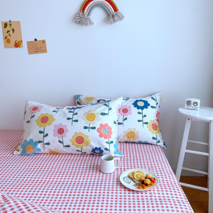 91家纺网 家纺一手货源 找家纺 星期八 2020新款全棉13070亲子四件套系列 太阳小花