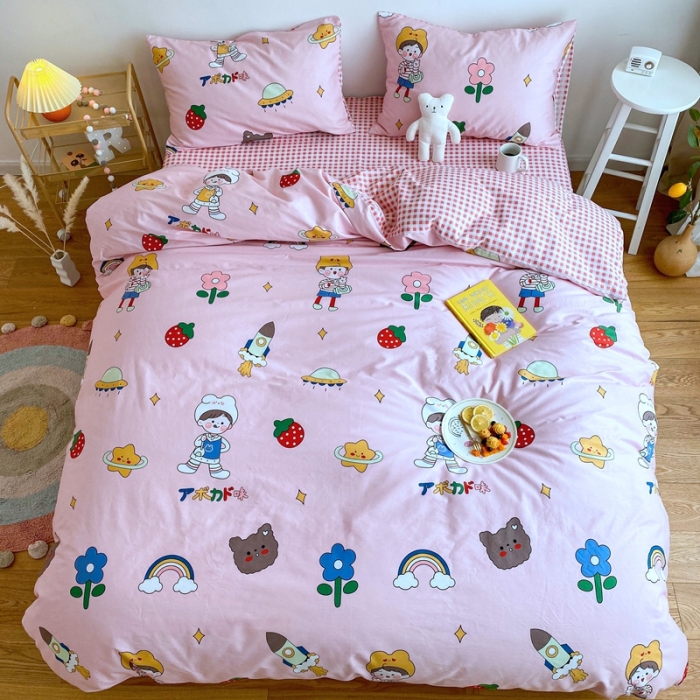 91家纺网 家纺一手货源 找家纺 星期八 2020新款全棉13070亲子四件套系列 童梦园