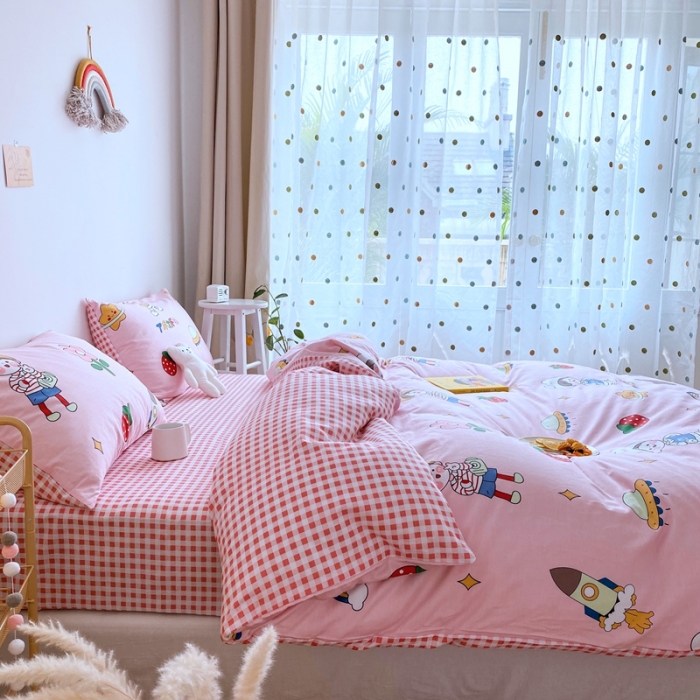 91家纺网 家纺一手货源 找家纺 星期八 2020新款全棉13070亲子四件套系列 童梦园