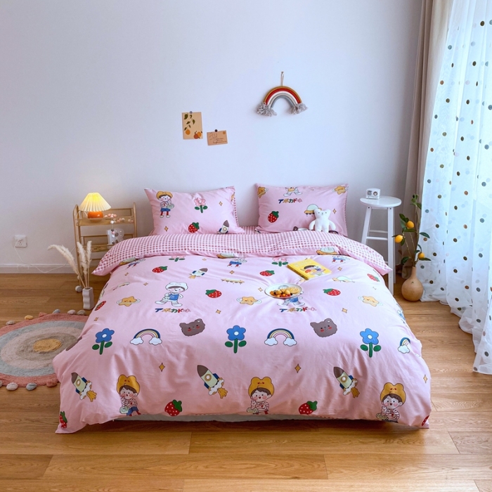 91家纺网 家纺一手货源 找家纺 星期八 2020新款全棉13070亲子四件套系列 童梦园