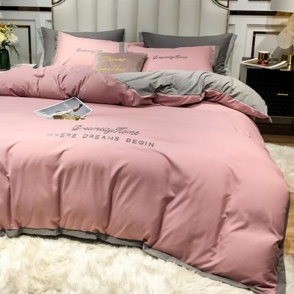 91家纺网 家纺一手货源 找家纺 （总）索飞特 2021春夏新款高密度水洗棉宽边刺绣四件套